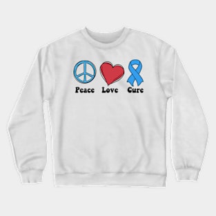 Peace Love Cure Type One Diabetes awareness T1D Crewneck Sweatshirt